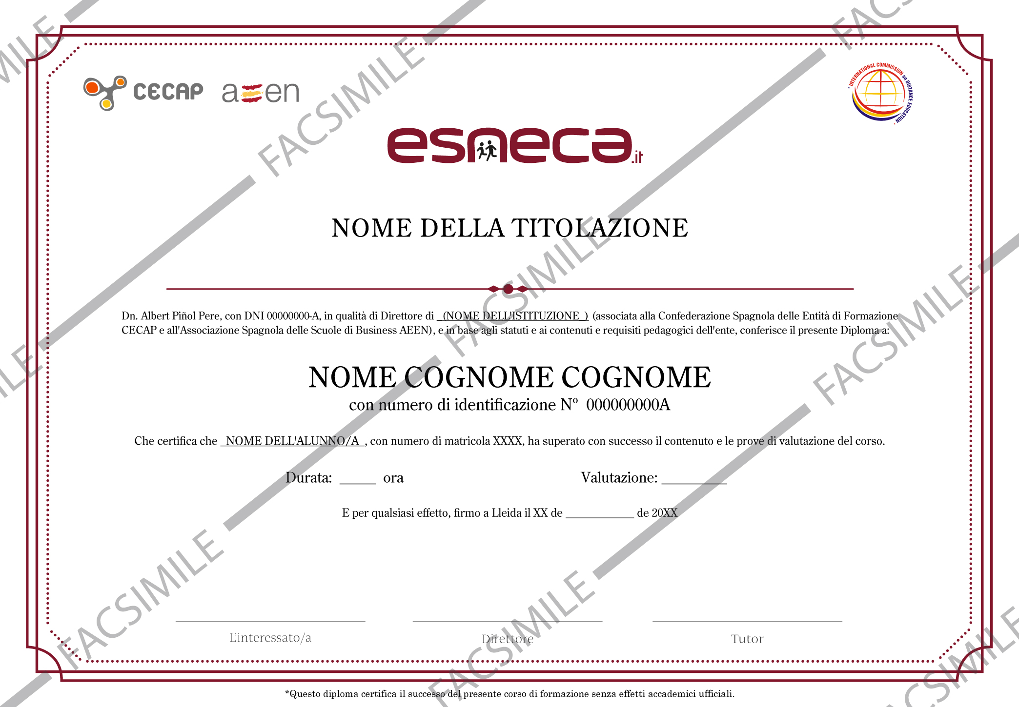 ESNECA-IT Attestato Esneca Business School